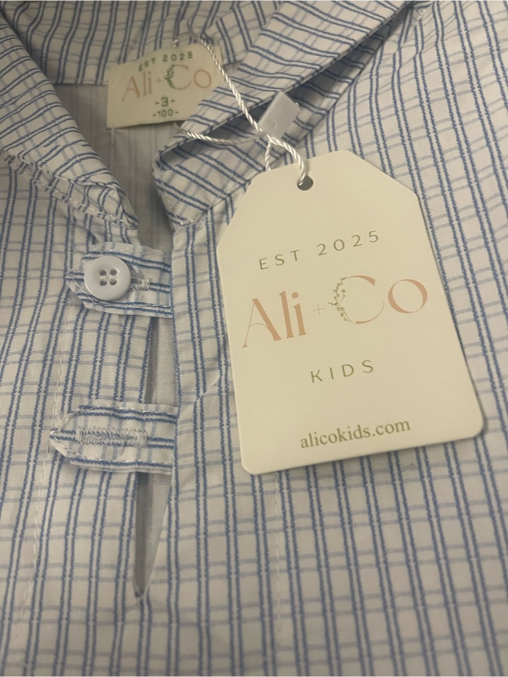 Ali + Co Kids Blue and White Checked Set